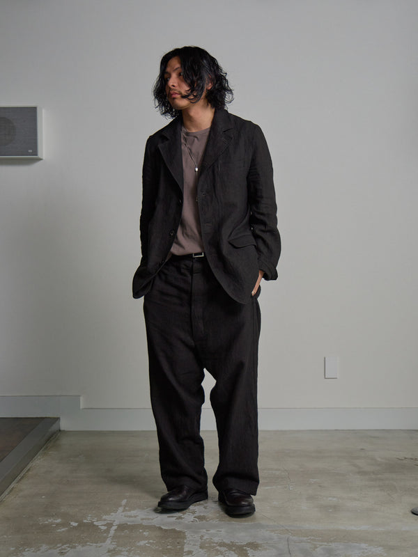 Dry Serge Sarouel Wide Pants [BLACK]