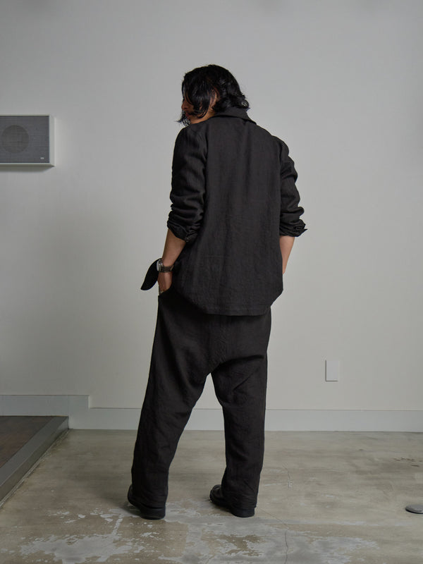 Dry Serge Sarouel Wide Pants [BLACK]