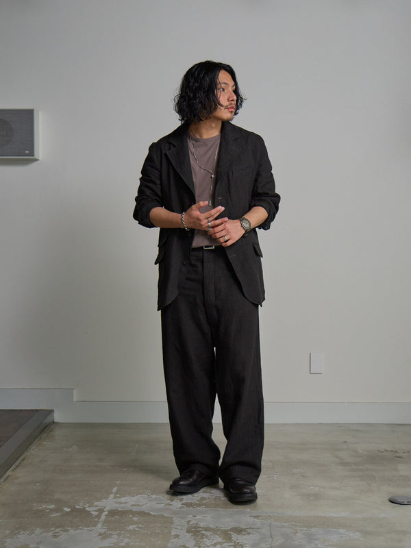 Dry Serge Sarouel Wide Pants [BLACK]