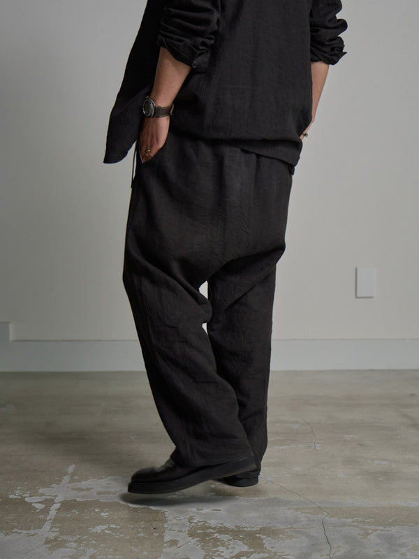 Dry Serge Sarouel Wide Pants [BLACK]