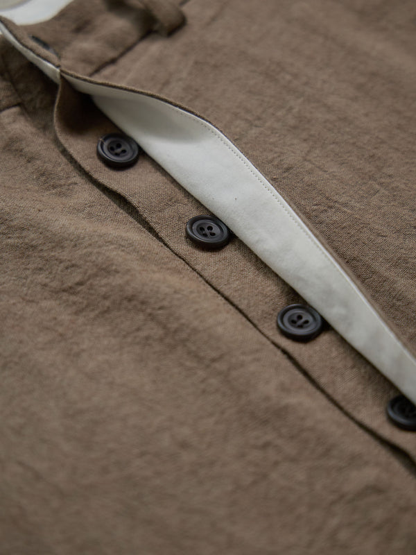 Dry Serge Sarouel Wide Pants [TAUPE]