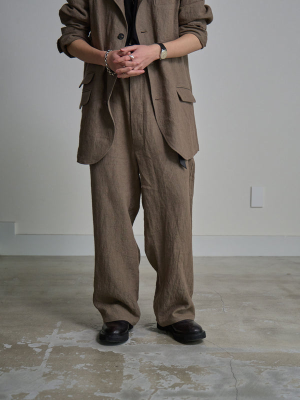 Dry Serge Sarouel Wide Pants [TAUPE]