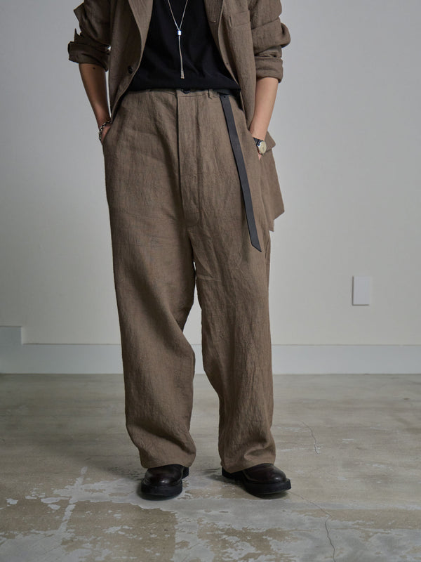 Dry Serge Sarouel Wide Pants [TAUPE]
