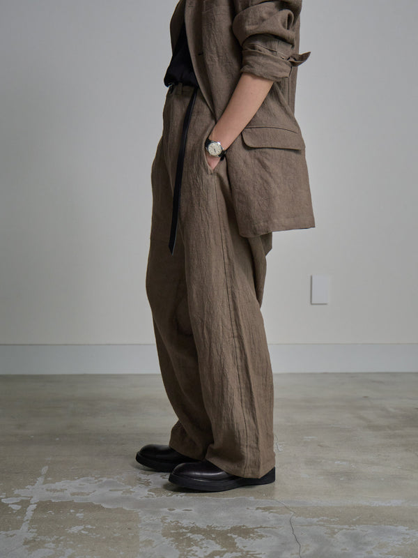 Dry Serge Sarouel Wide Pants [TAUPE]
