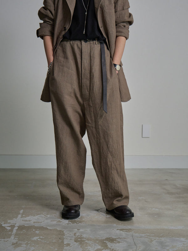 Dry Serge Sarouel Wide Pants [TAUPE]