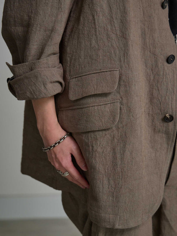Dry Serge Tailored Jacket [TAUPE]