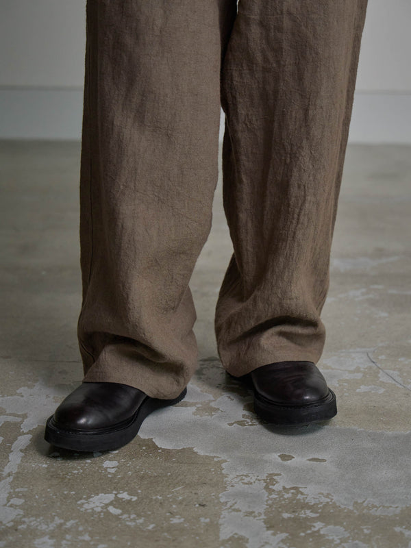 Dry Serge Sarouel Wide Pants [TAUPE]