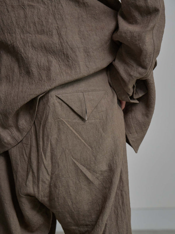 Dry Serge Sarouel Wide Pants [TAUPE]