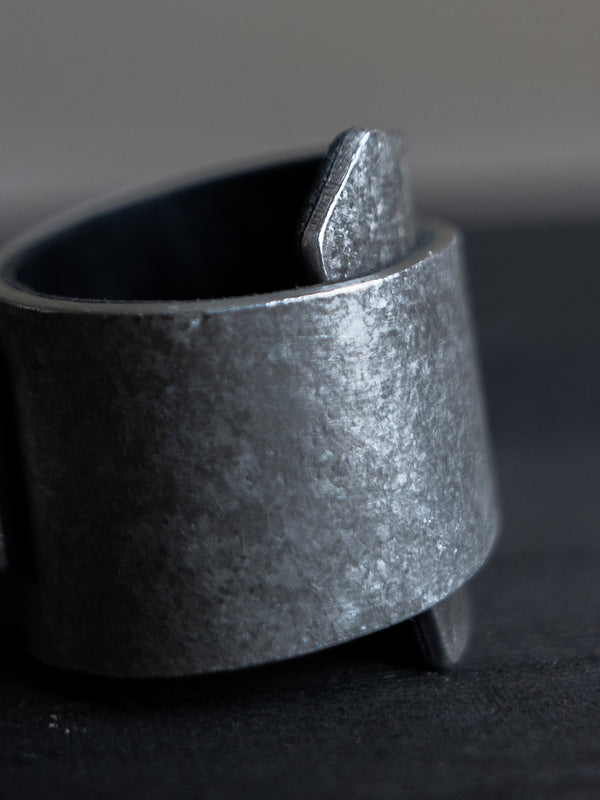 Stannum Leather Ring 001 [Silver]