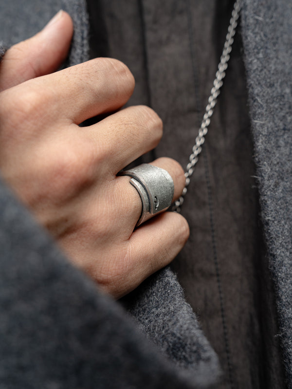 Stannum Leather Ring 002 [Silver]