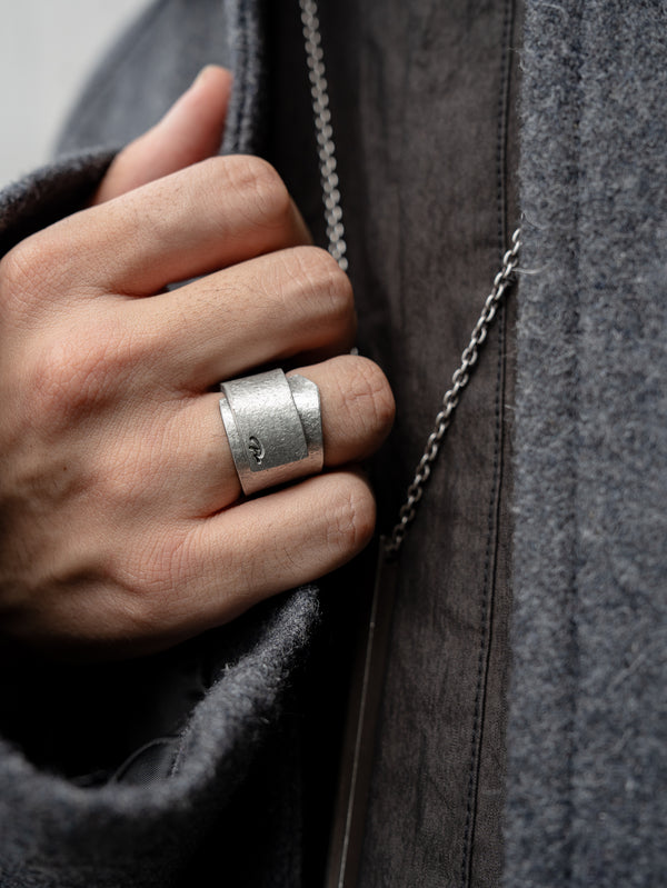 Stannum Leather Ring 002 [Silver]