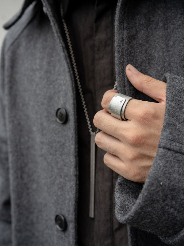 Stannum Leather Ring 001 [Silver]