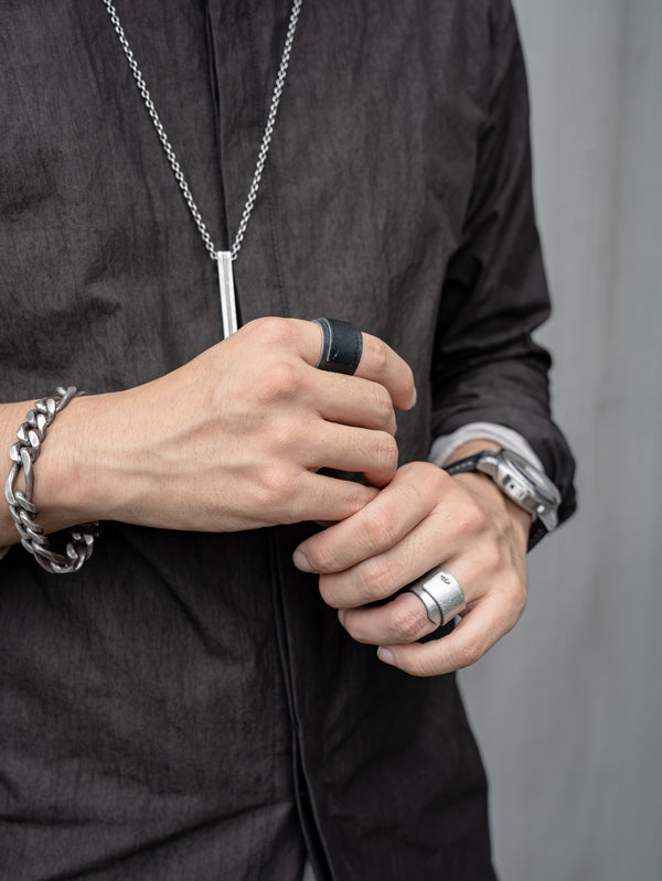 Stannum Leather Ring 002 [Silver]