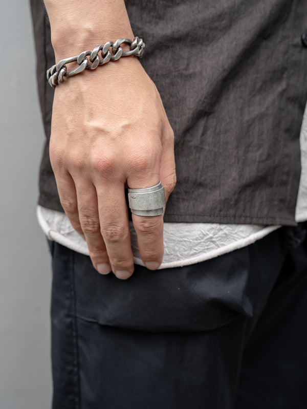 Stannum Leather Ring 001 [Silver]