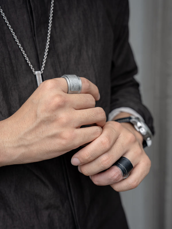 Stannum Leather Ring 001 [Silver]