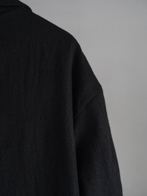 Back - Vent Washed - Serge Overcoat [尾州ウール]【black】 - PRY