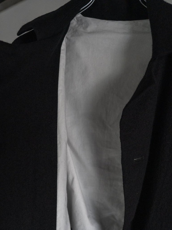 Back - Vent Washed - Serge Overcoat [尾州ウール]【black】 - PRY