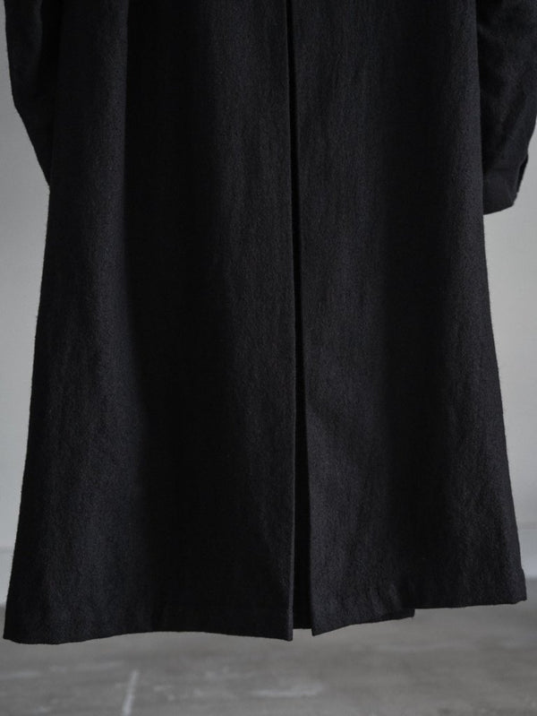 Back - Vent Washed - Serge Overcoat [尾州ウール]【black】 - PRY
