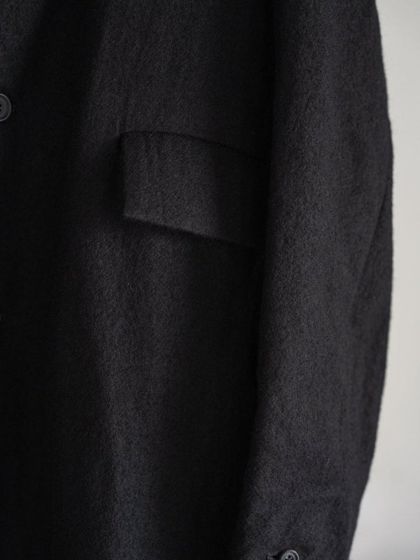 Back - Vent Washed - Serge Overcoat [尾州ウール]【black】 - PRY
