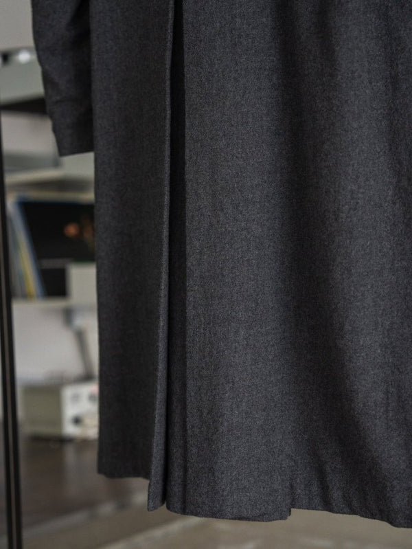 Back - Vent Washed - Serge Overcoat [尾州ウール]【dark gray】 - PRY
