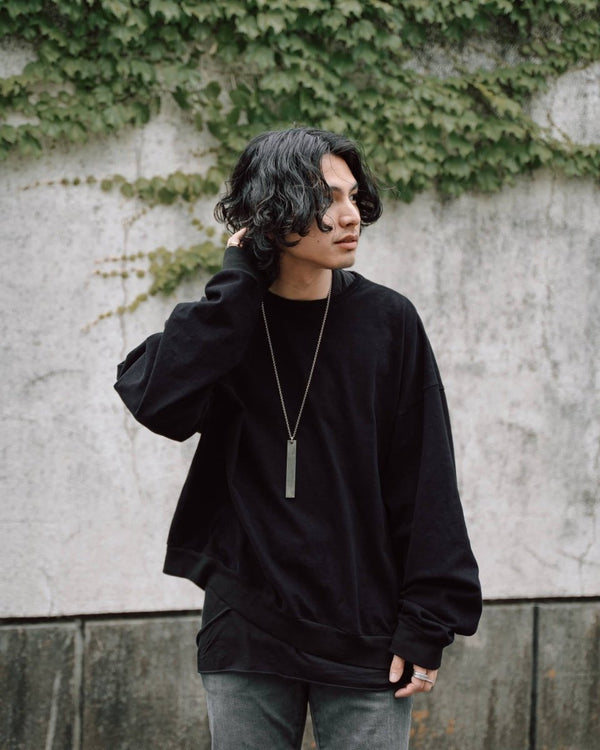 Balloon-sleeve Sweatshirt [black] - PRY