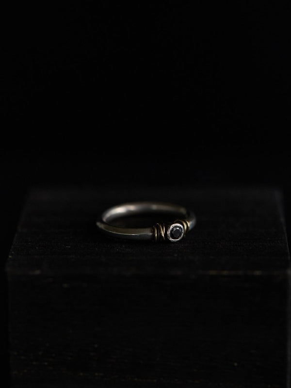 Black Diamond Ring [slv925+k10] - PRY