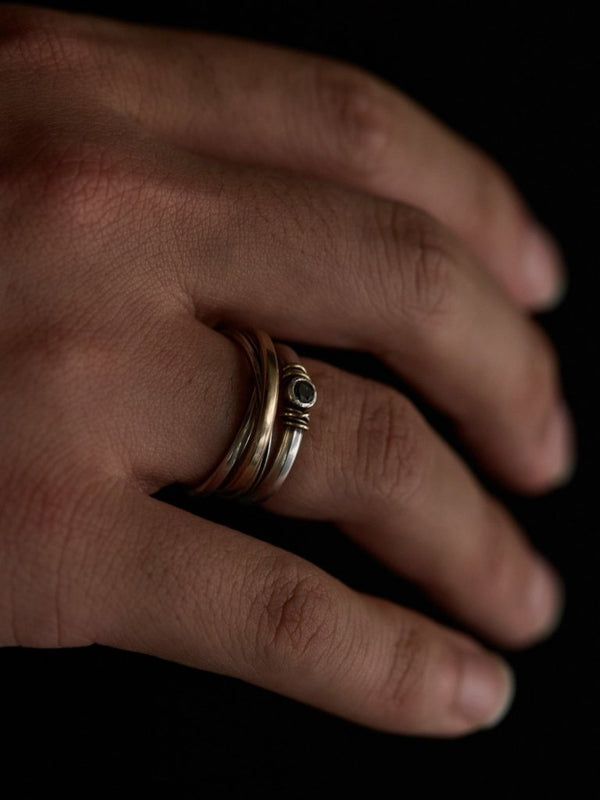 Black Diamond Ring [slv925+k10] - PRY