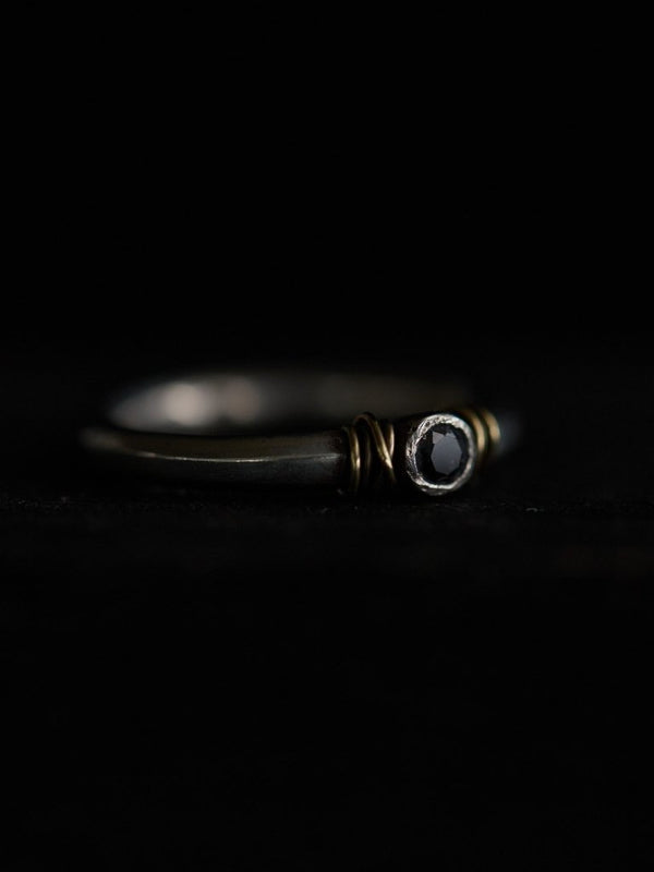 Black Diamond Ring [slv925+k10] - PRY