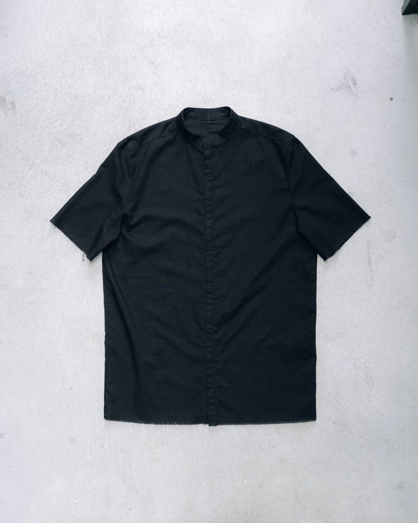 【アーカイブ販売】Black Frayed Edge Linen Shirt [for setup] - PRY