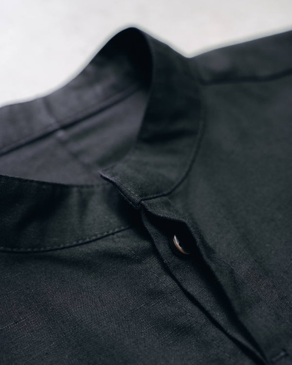 【アーカイブ販売】Black Frayed Edge Linen Shirt [for setup] - PRY