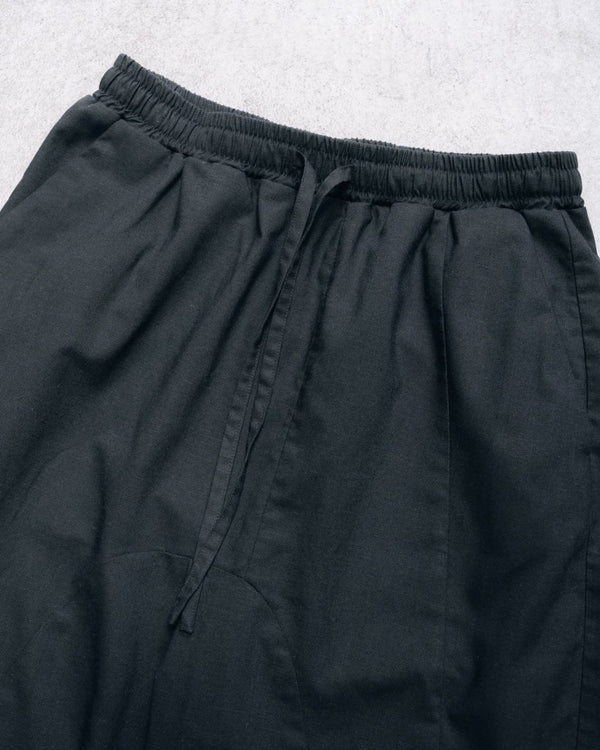 【アーカイブ販売】Black Modern Cut Linen Shorts [for setup] - PRY