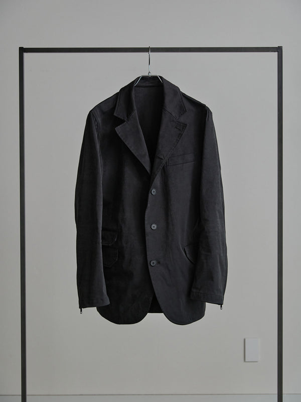 Velvet Suede Tailored Jacket [BLACK]