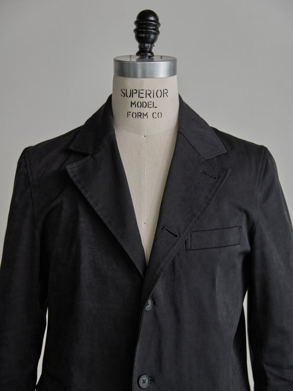 Velvet Suede Tailored Jacket [BLACK]