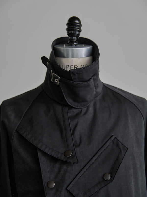 Velvet Suede Motorcycle Coat [BLACK]