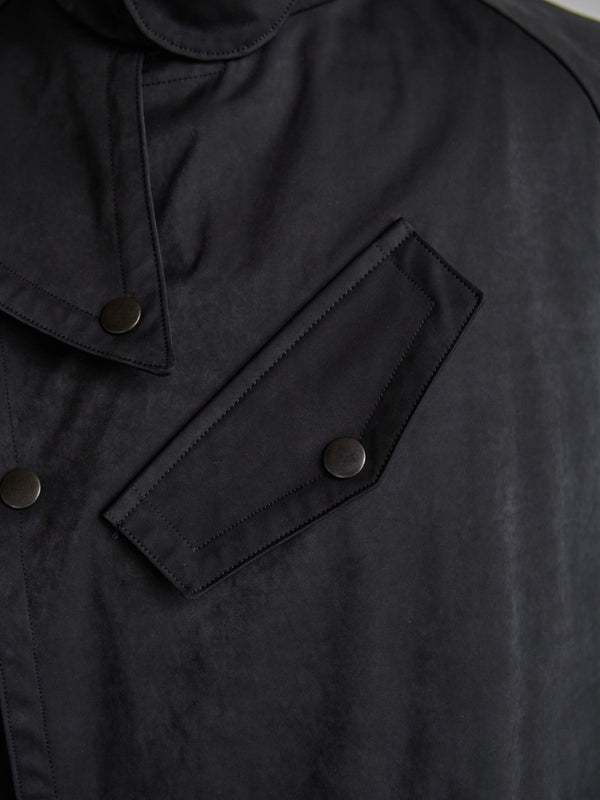 Velvet Suede Motorcycle Coat [BLACK]