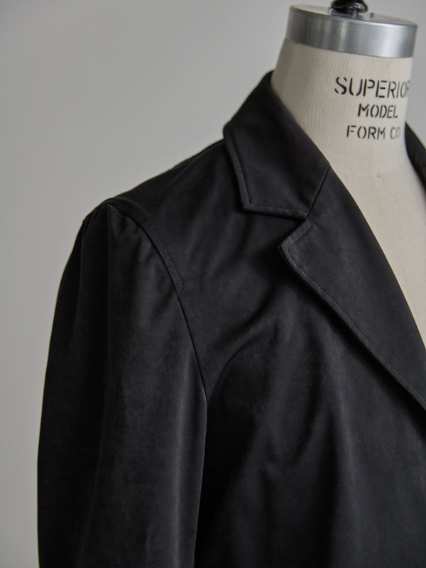 Velvet Suede Tailored Jacket [BLACK]