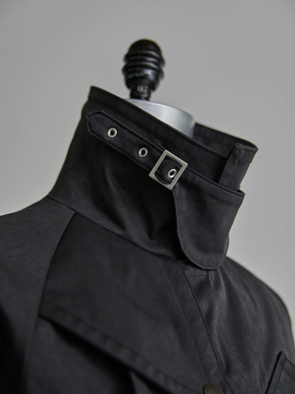 Velvet Suede Motorcycle Coat [BLACK]