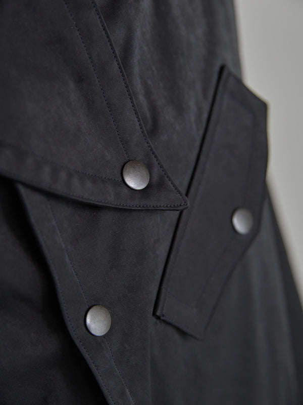 Velvet Suede Motorcycle Coat [BLACK]