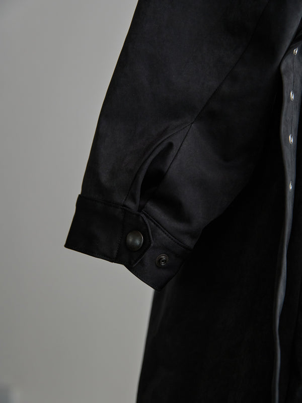 Velvet Suede Motorcycle Coat [BLACK]