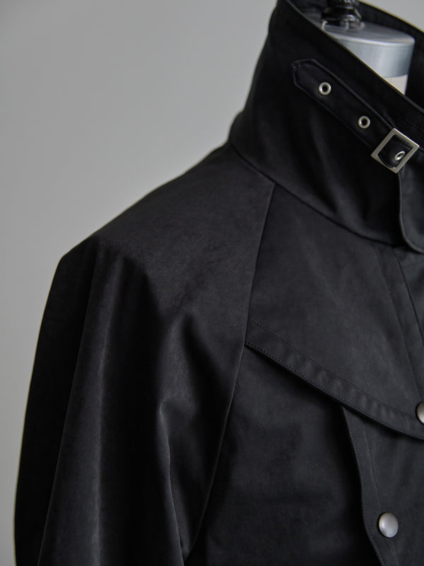 Velvet Suede Motorcycle Coat [BLACK]