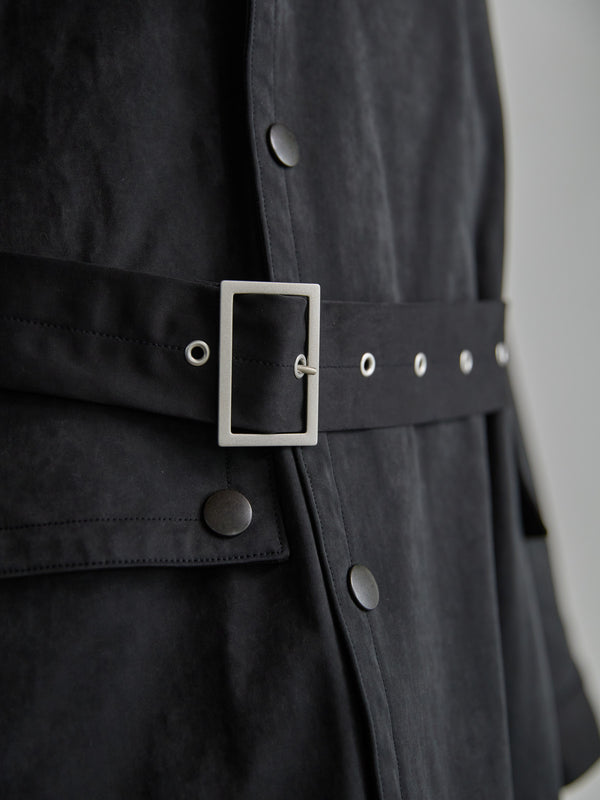 Velvet Suede Motorcycle Coat [BLACK]