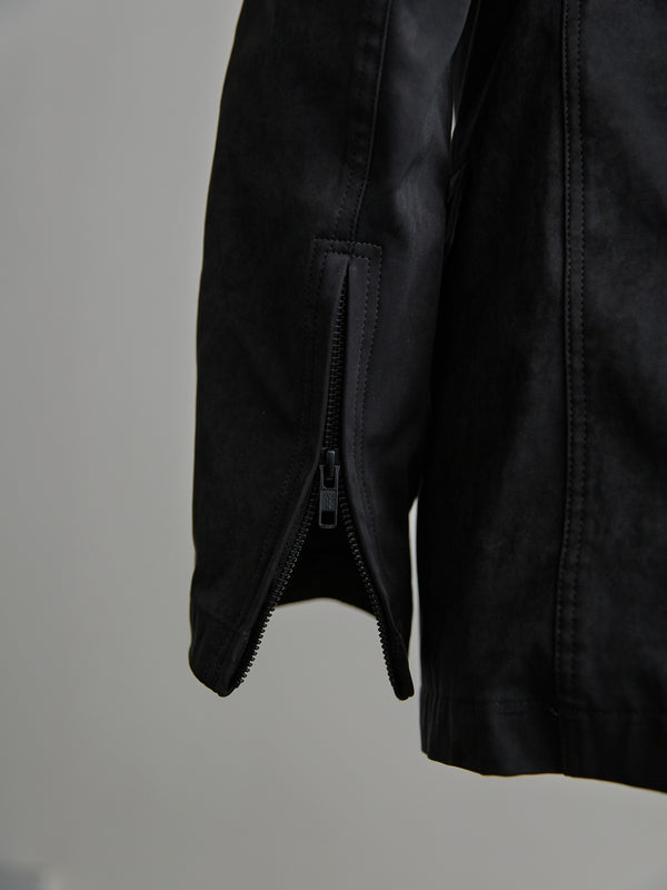 Velvet Suede Tailored Jacket [BLACK]