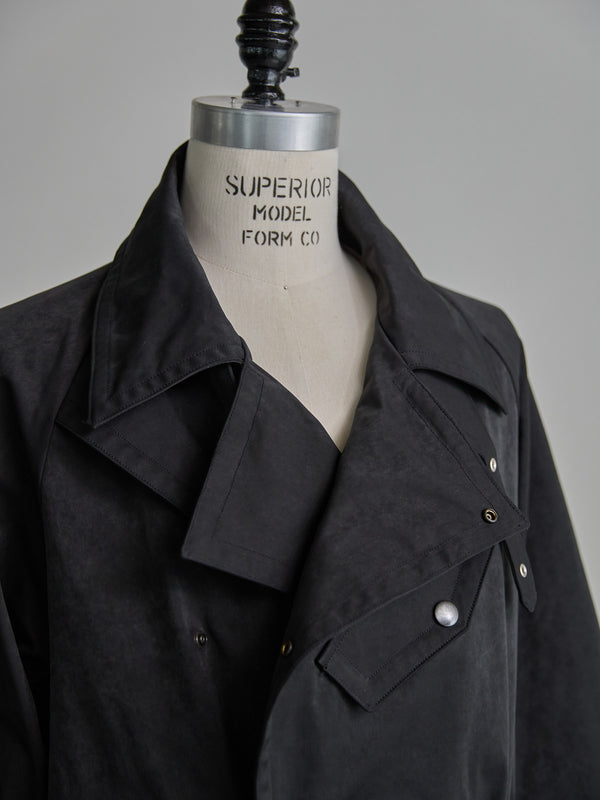 Velvet Suede Motorcycle Coat [BLACK]