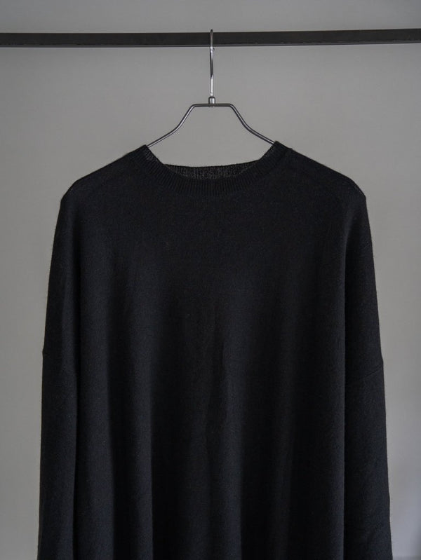 Cashmere Balloon Sleeve Knit【black】 - PRY