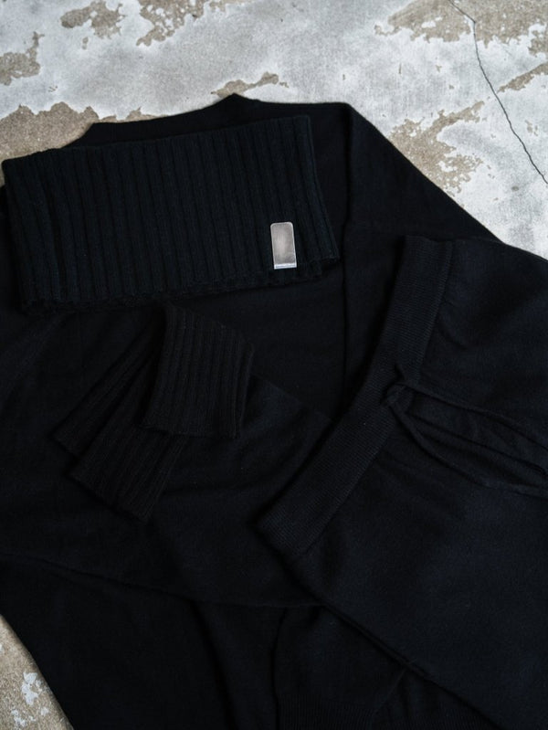Cashmere Balloon Sleeve Knit【black】 - PRY