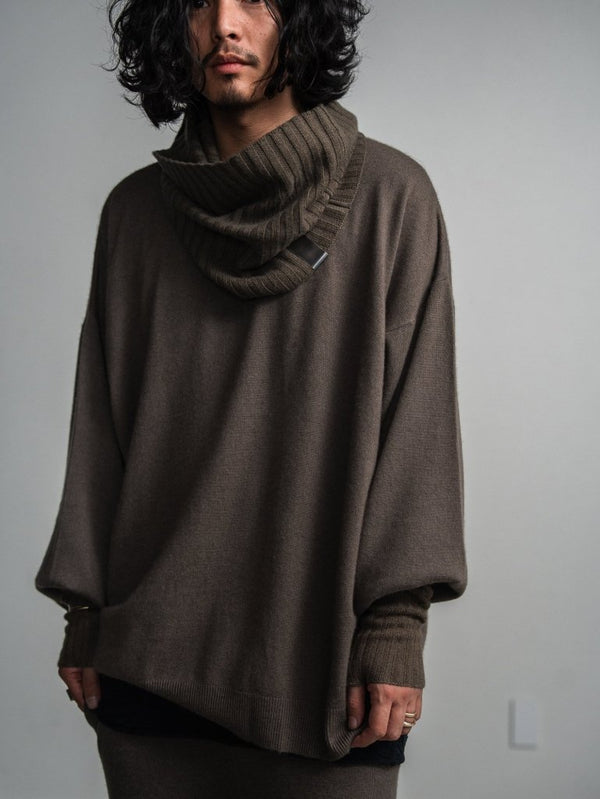 Cashmere Balloon Sleeve Knit【taupe】 - PRY