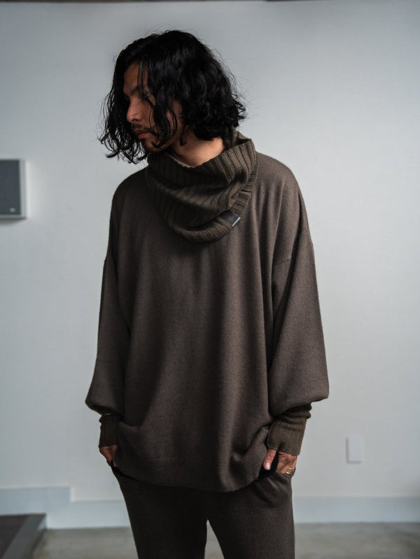 Cashmere Balloon Sleeve Knit【taupe】 - PRY