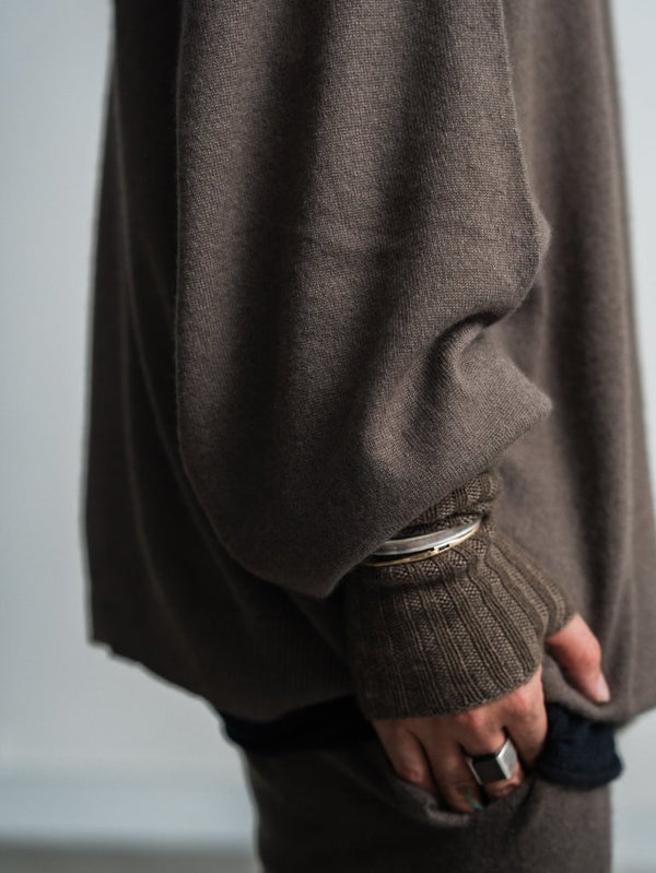 Cashmere Balloon Sleeve Knit【taupe】 - PRY