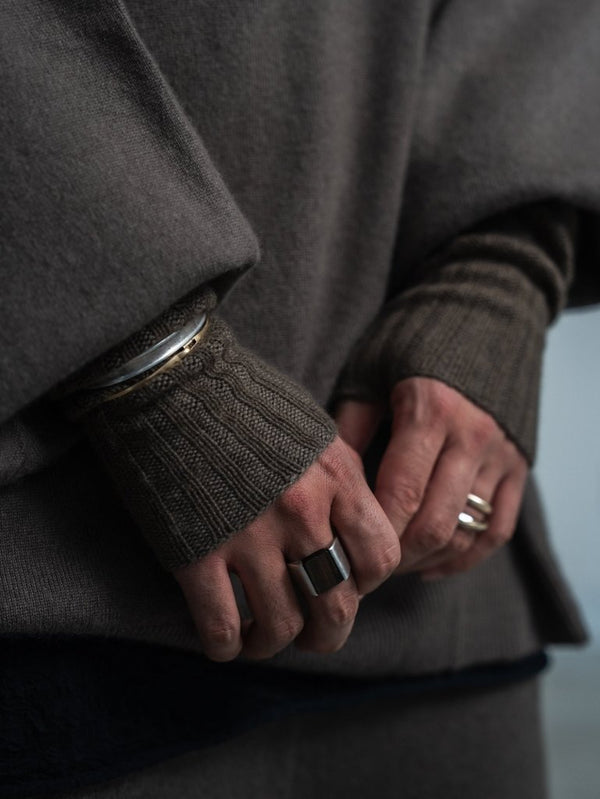 Cashmere Balloon Sleeve Knit【taupe】 - PRY