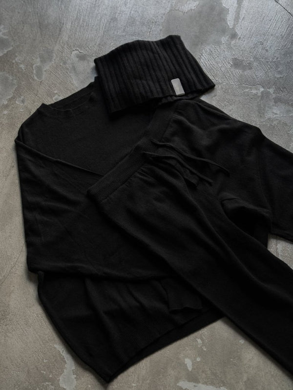 Cashmere Double Wrap Snood【black】 - PRY